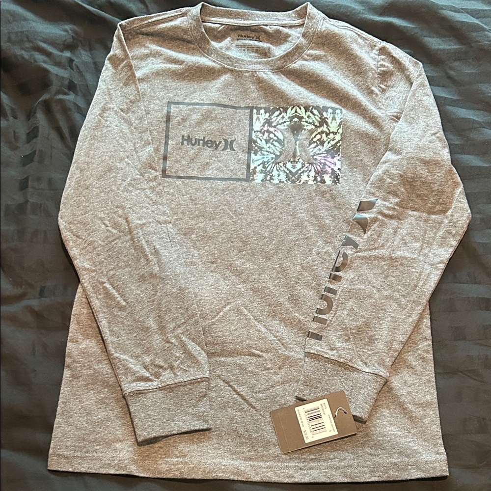 Hurley Heather Gray Graphic Long Sleeve Tee